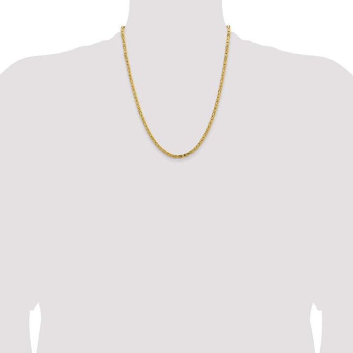 10K Yellow Gold 3.25mm Byzantine Chain Size 22