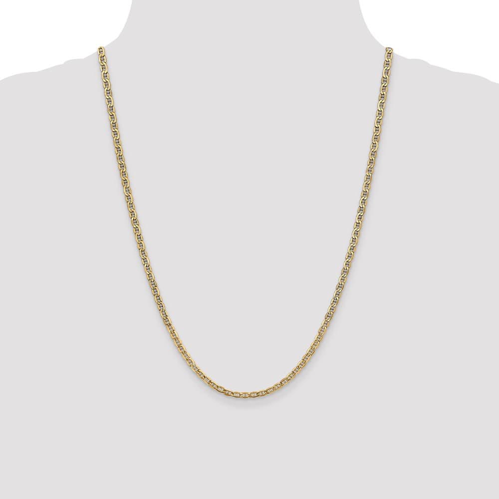 10K Yellow Gold 3.2mm Semi-Solid Anchor Chain