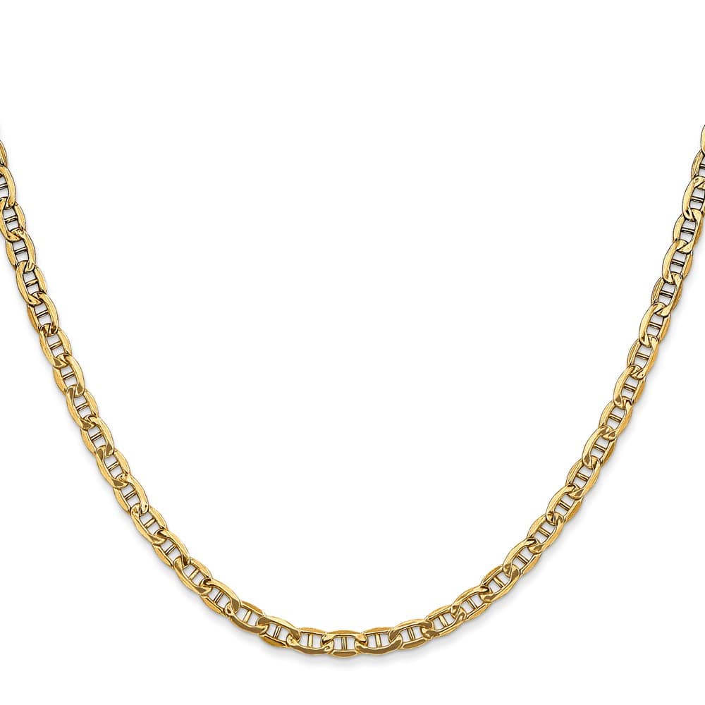 10K Yellow Gold 3.2mm Semi-Solid Anchor Chain