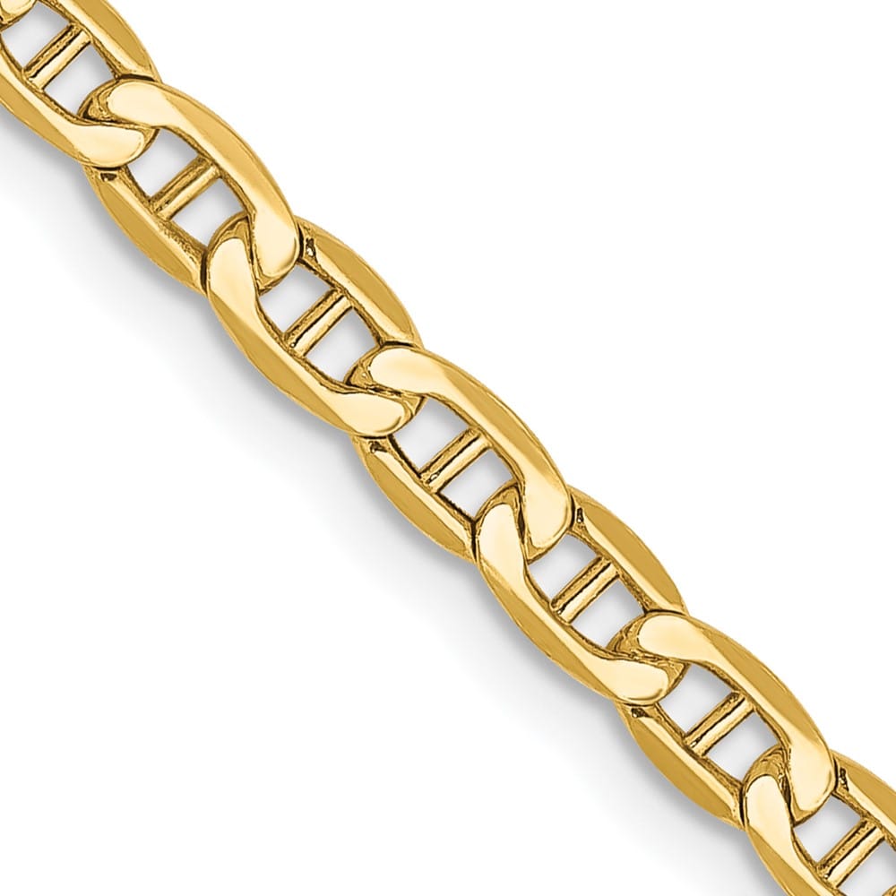 10K Yellow Gold 3.2mm Semi-Solid Anchor Chain