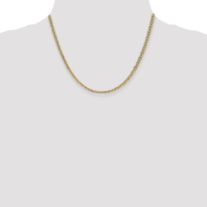 10K Yellow Gold 3.2mm Semi-Solid Anchor Chain Size 18