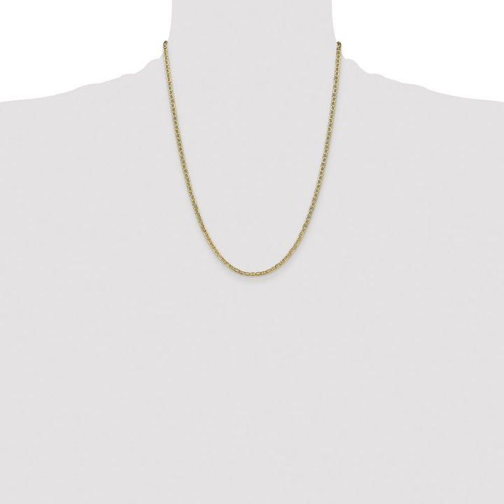 10K Yellow Gold 3.2mm Semi-Solid Anchor Chain Size 22