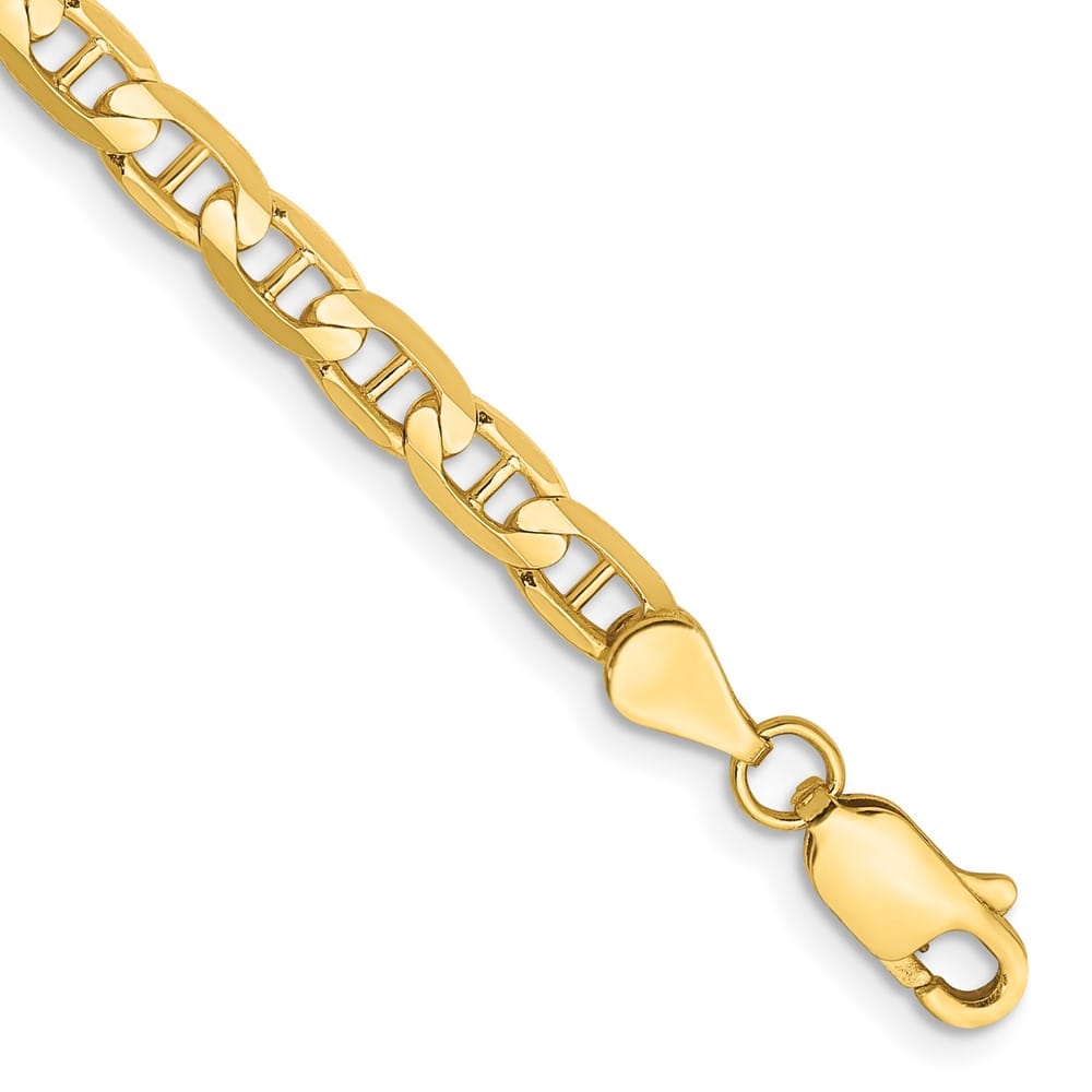 10K Yellow Gold 3.75 mm D.C. Concave Anchor Anklet — solid 10K yellow gold, 9 inches long, 3.75 mm wide, lobster clasp, 4.62 g