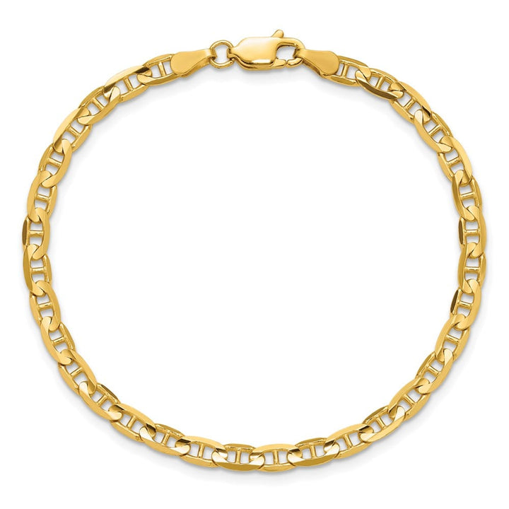 10K Yellow Gold 3.75 mm D.C. Concave Anchor Anklet
