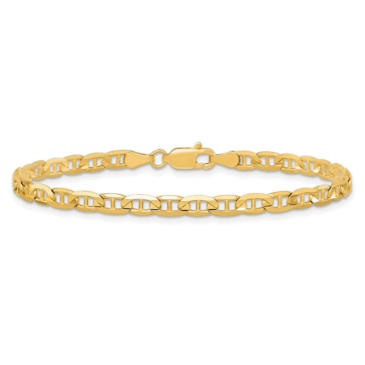 10K Yellow Gold 3.75 mm D.C. Concave Anchor Anklet