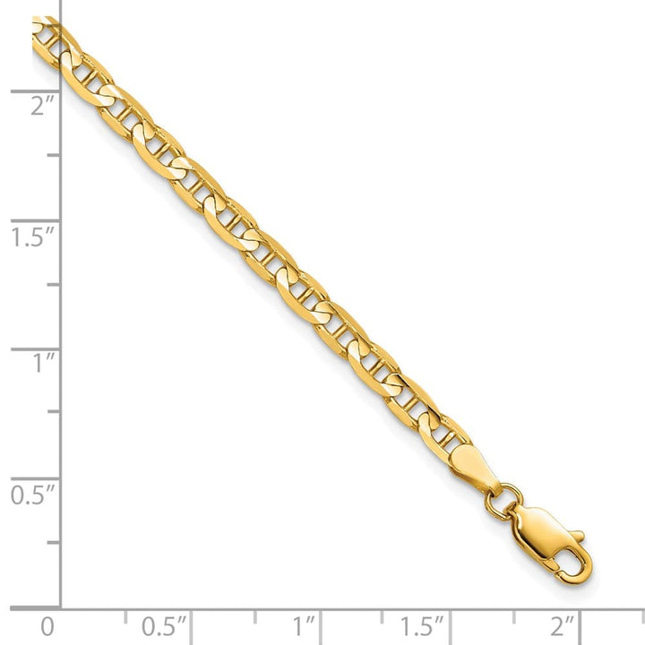 10K Yellow Gold 3.75mm D.C. Concave Anchor Chain