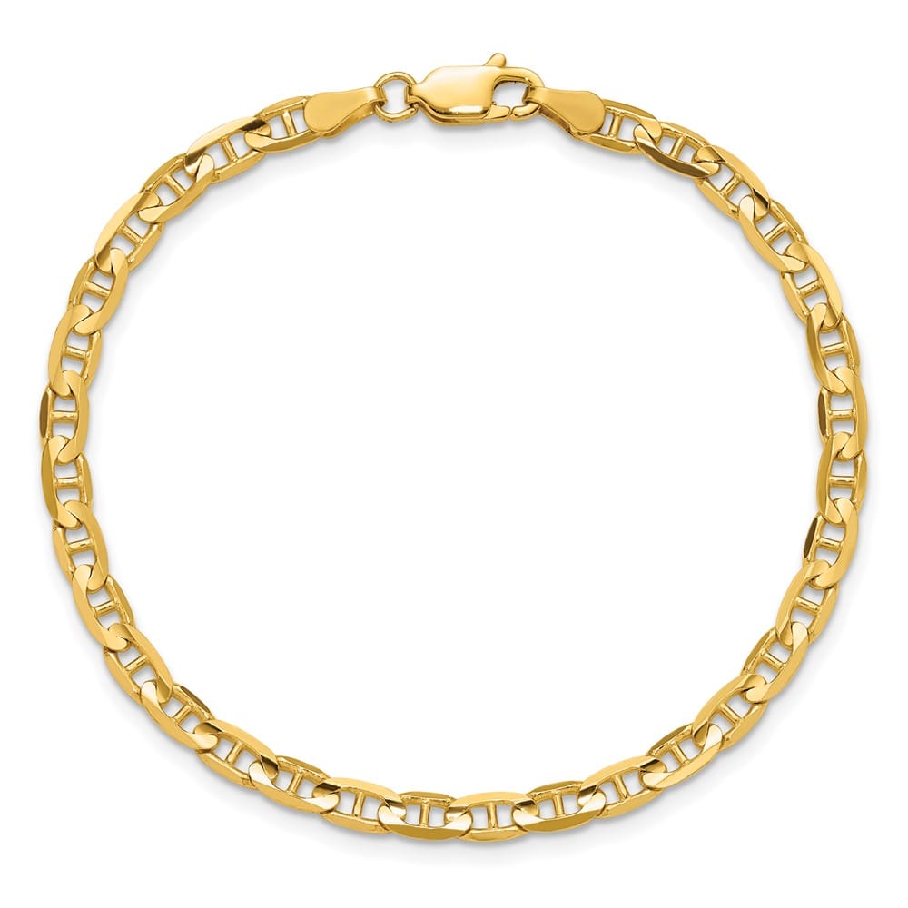 10K Yellow Gold 3.75mm D.C. Concave Anchor Chain