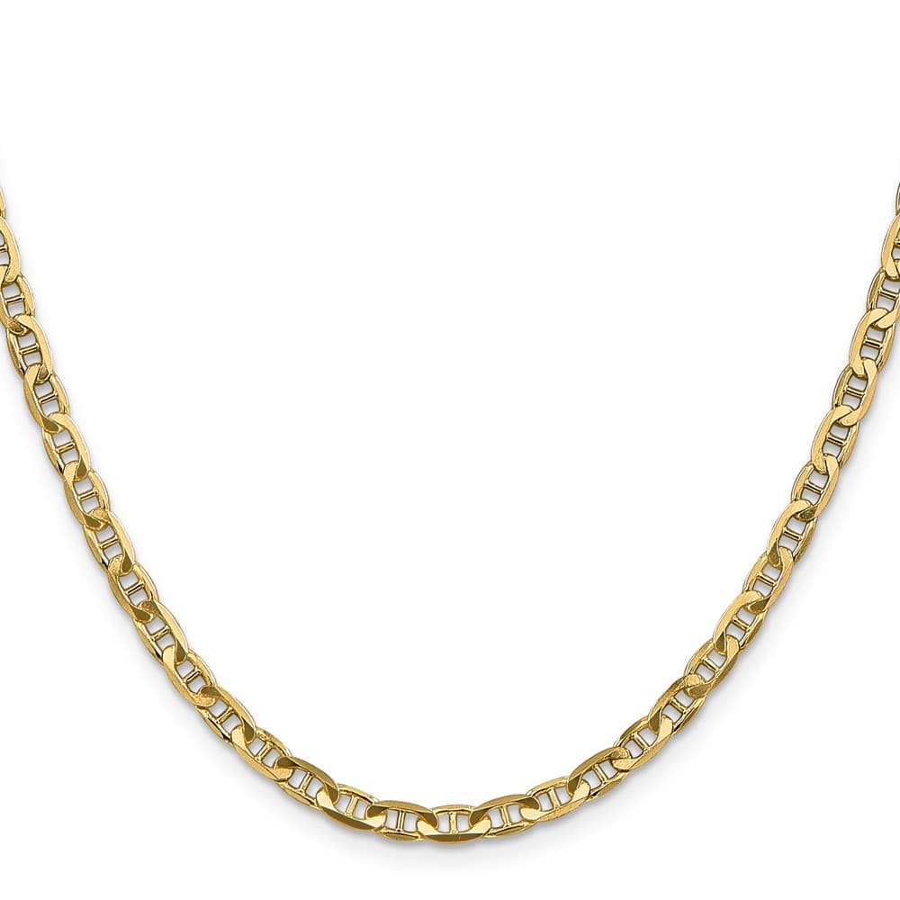 10K Yellow Gold 3.75mm D.C. Concave Anchor Chain