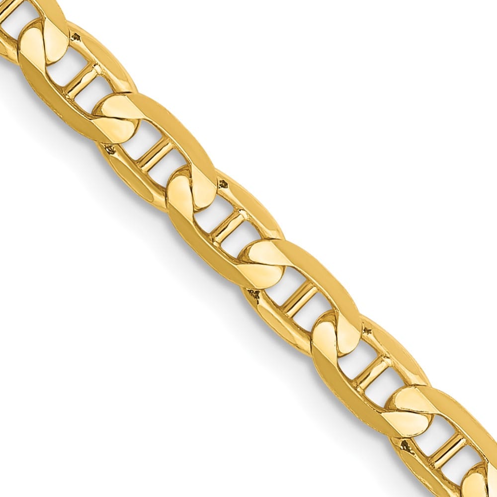 10K Yellow Gold 3.75mm D.C. Concave Anchor Chain