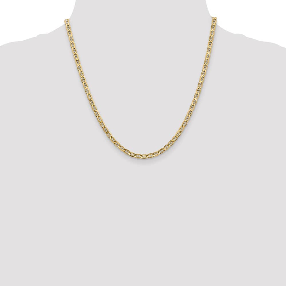 10K Yellow Gold 3.75mm D.C. Concave Anchor Chain Size 20