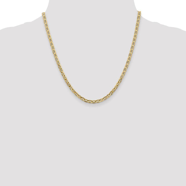 10K Yellow Gold 3.75mm D.C. Concave Anchor Chain Size 20