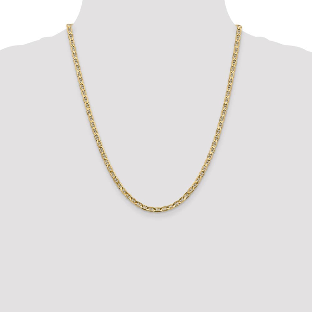 10K Yellow Gold 3.75mm D.C. Concave Anchor Chain Size 22