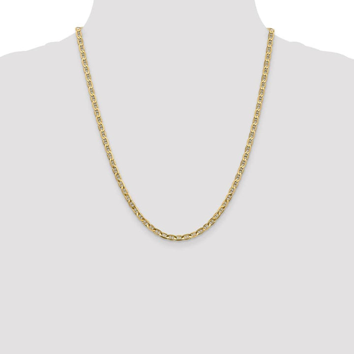 10K Yellow Gold 3.75mm D.C. Concave Anchor Chain Size 22