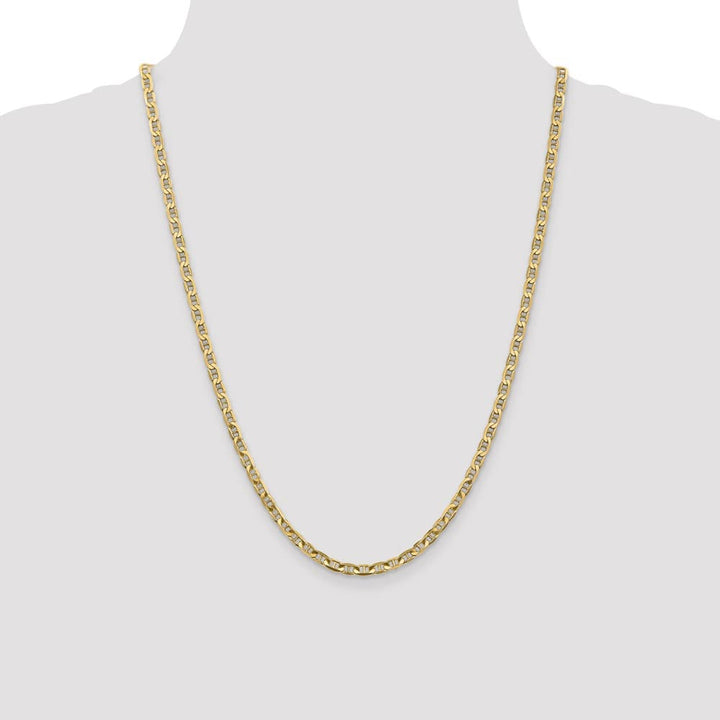 10K Yellow Gold 3.75mm D.C. Concave Anchor Chain Size 24