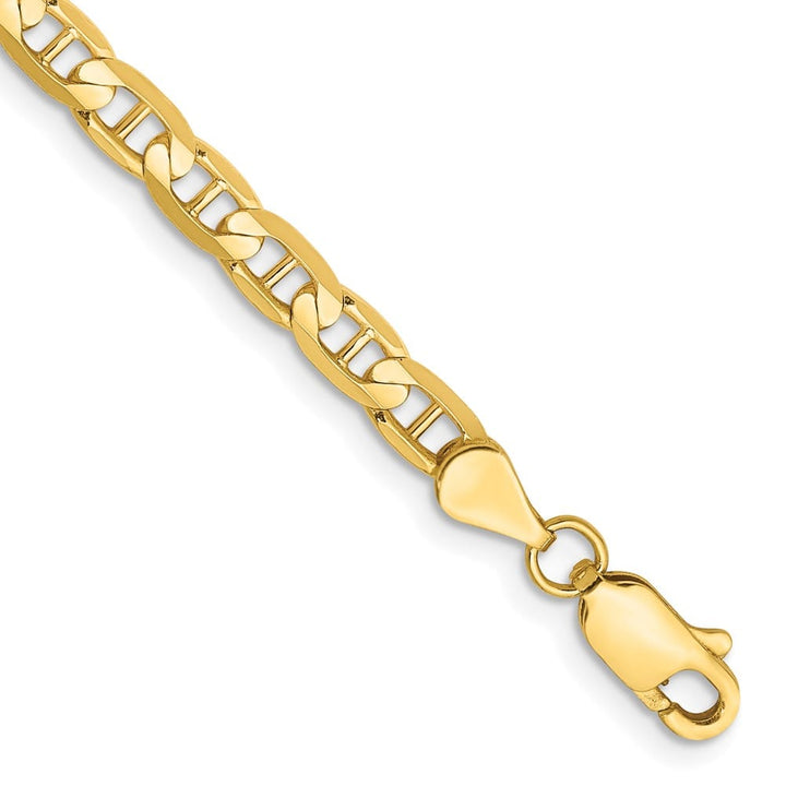 10K Yellow Gold 3.75mm D.C. Concave Anchor Chain Size 7