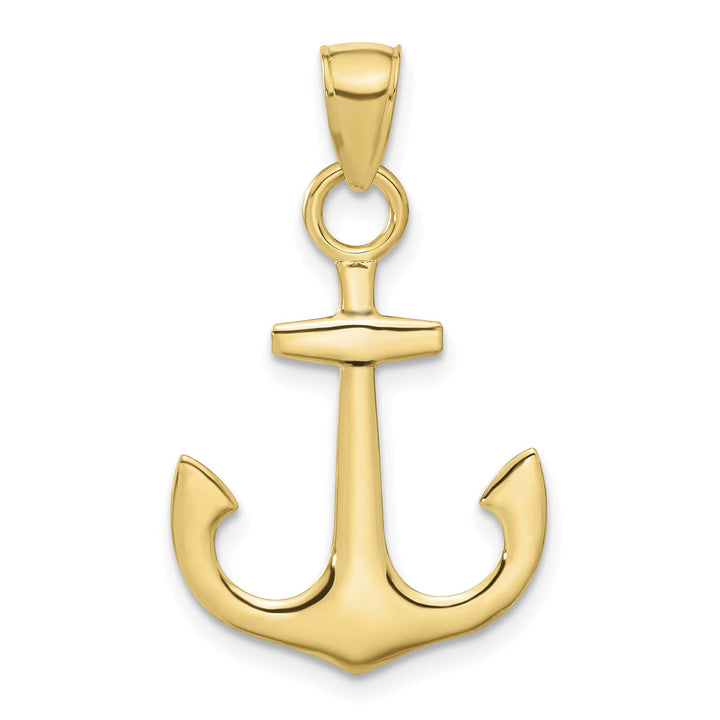 10K Yellow Gold 3-D Anchor Pendant