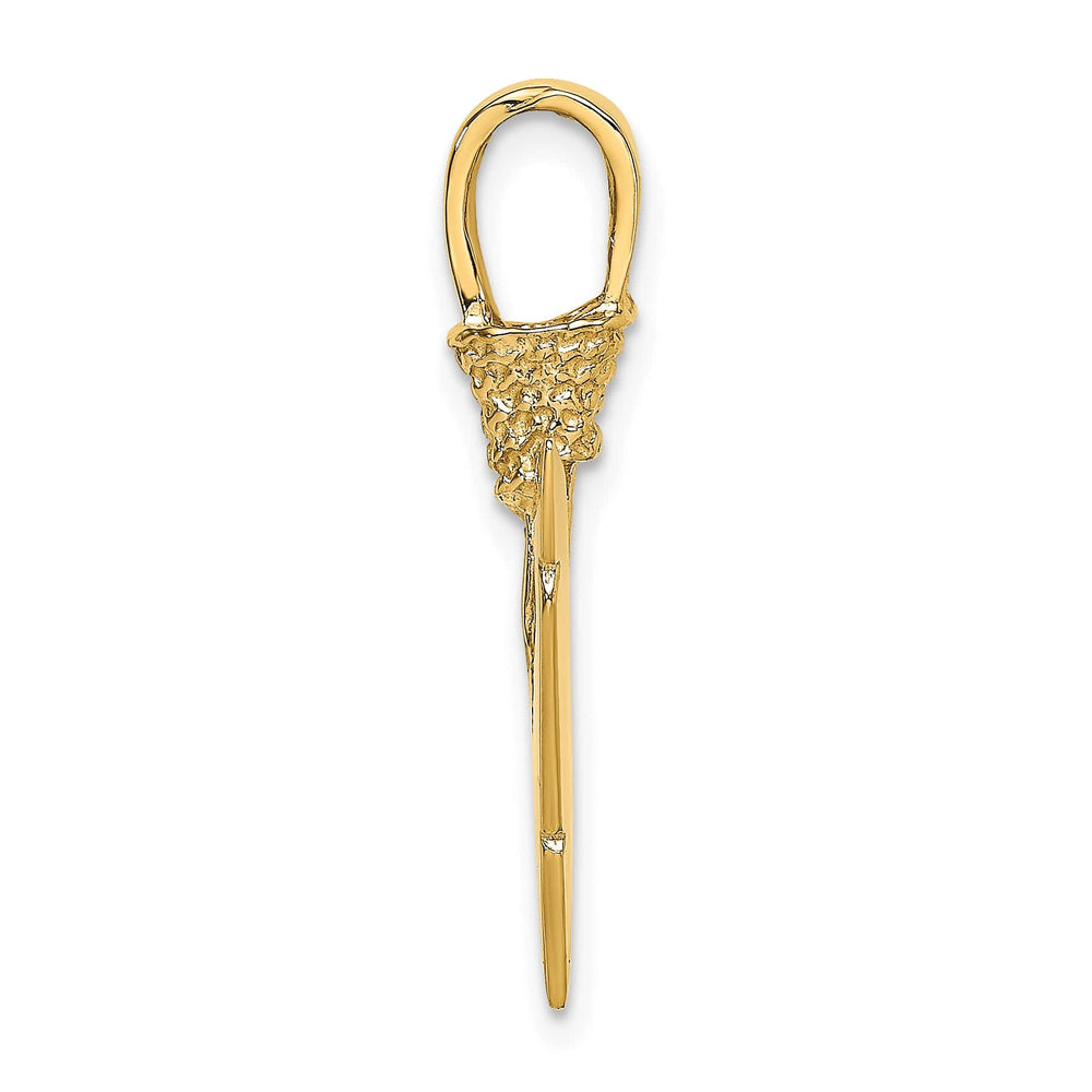 10K Yellow Gold 3-D Arrowhead Charm
