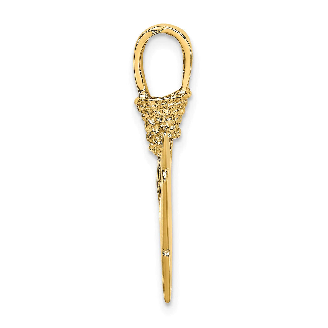 10K Yellow Gold 3-D Arrowhead Charm