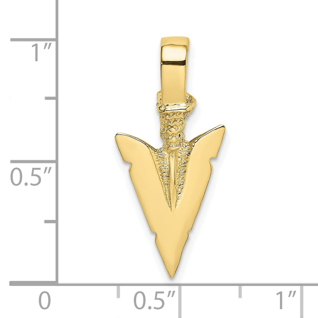 10K Yellow Gold 3-D Arrowhead Charm
