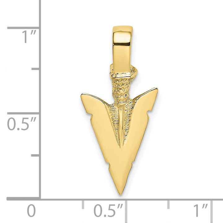 10K Yellow Gold 3-D Arrowhead Charm