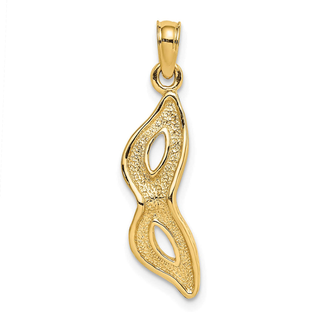 10K Yellow Gold 3-D Beveled Masquerade Mask Charm