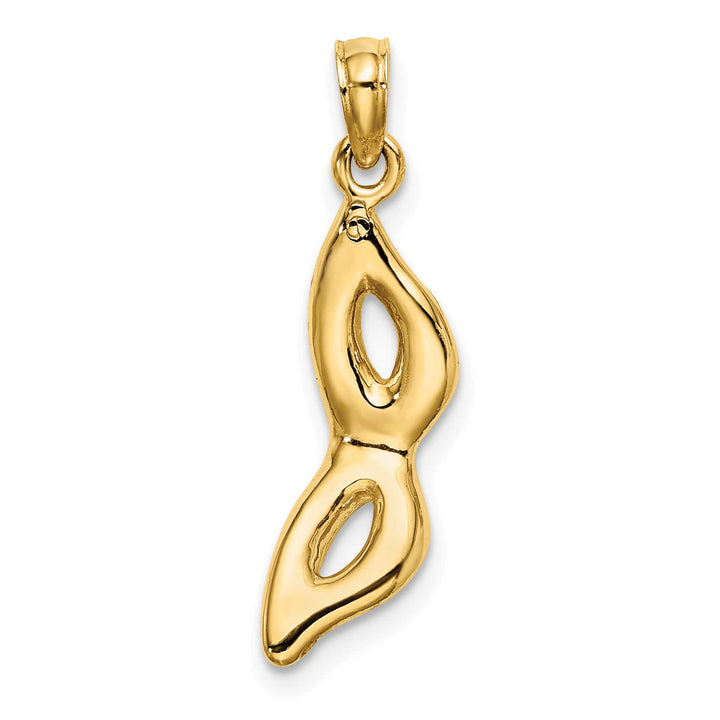 10K Yellow Gold 3-D Beveled Masquerade Mask Charm