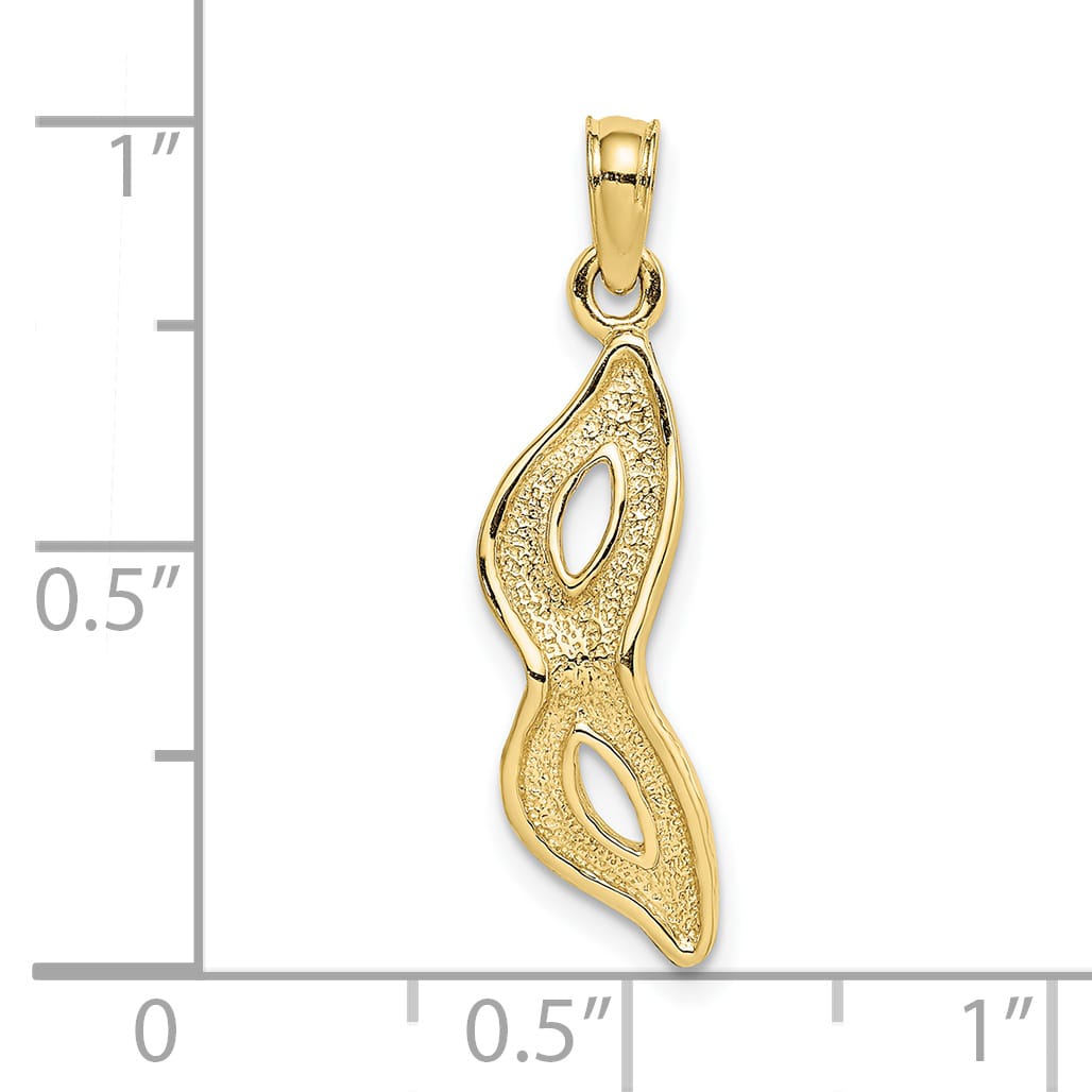 10K Yellow Gold 3-D Beveled Masquerade Mask Charm
