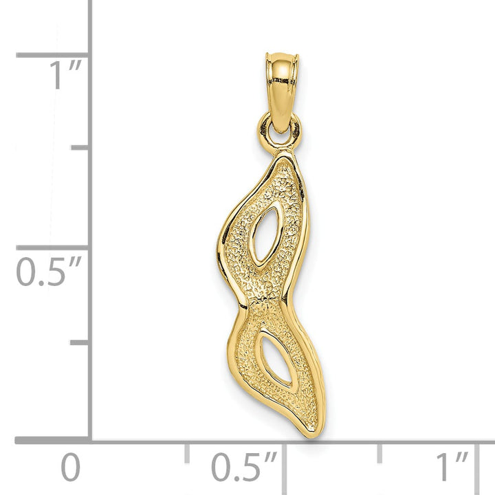 10K Yellow Gold 3-D Beveled Masquerade Mask Charm