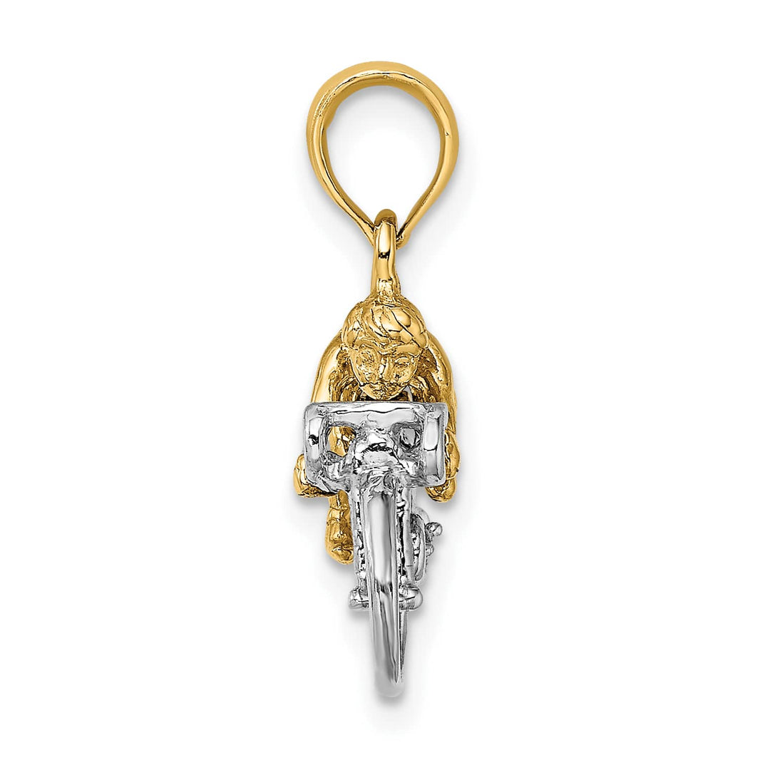10K Yellow Gold 3-D Bicycle With Rider Charm