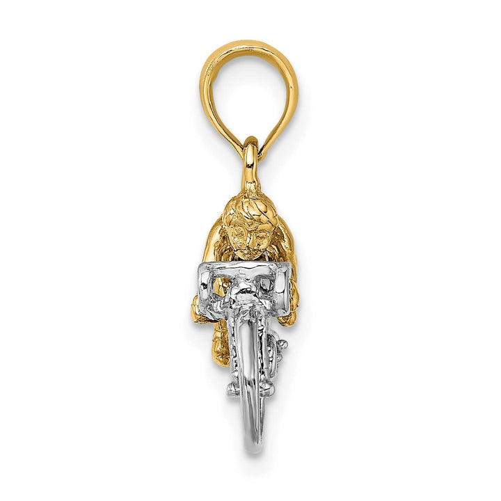 10K Yellow Gold 3-D Bicycle With Rider Charm