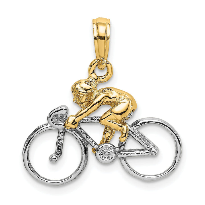 10K Yellow Gold 3-D Bicycle With Rider Charm