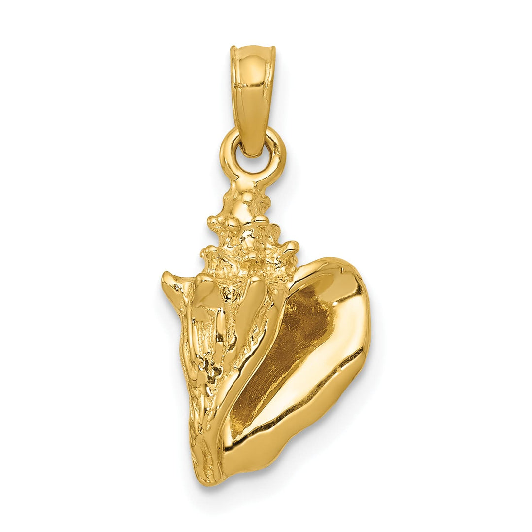 10K Yellow Gold 3-D Conch Shell Charm, Large