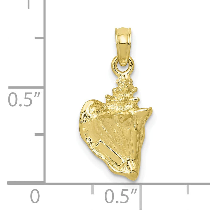 10K Yellow Gold 3-D Conch Shell Charm, Large