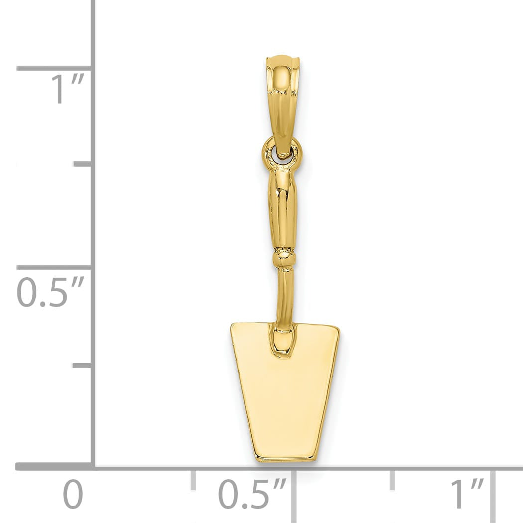 10K Yellow Gold 3-D Concrete Tool Spatula Charm