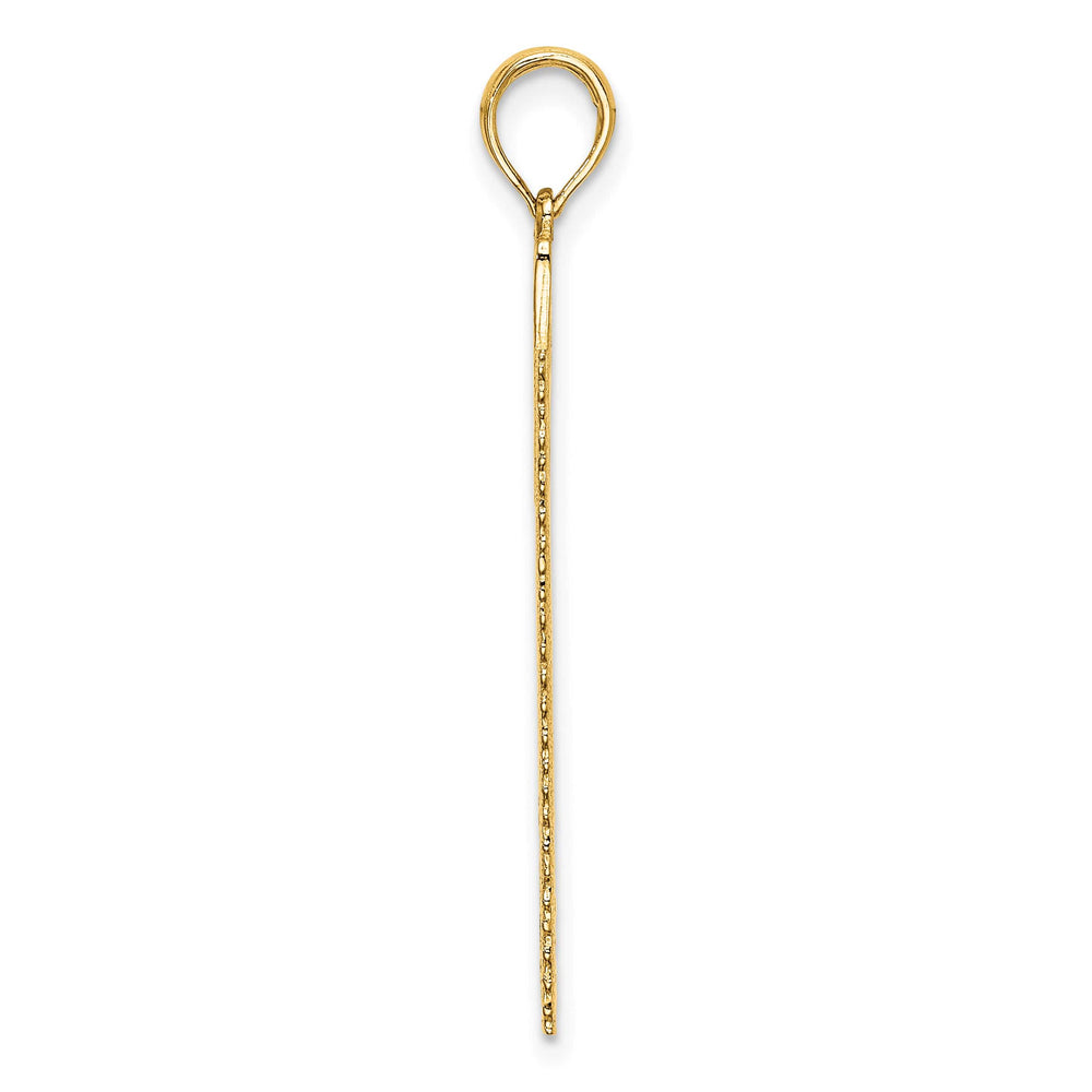 10K Yellow Gold 3-D Flat Hand Saw Charm