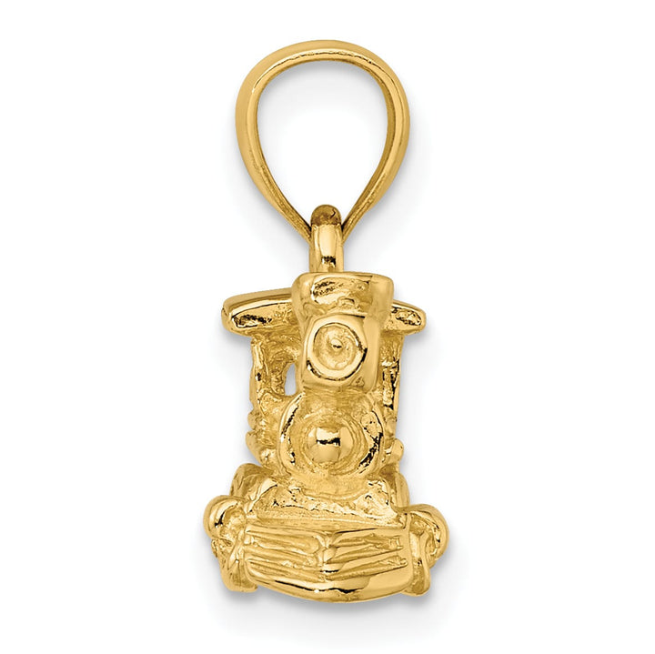 10K Yellow Gold 3-D Locomotive Pendant, Large
