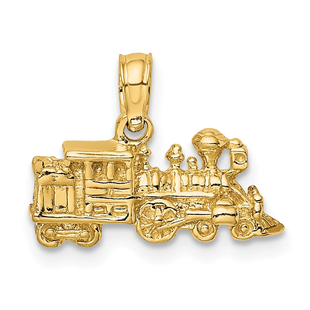 10K Yellow Gold 3-D Locomotive Pendant, Small