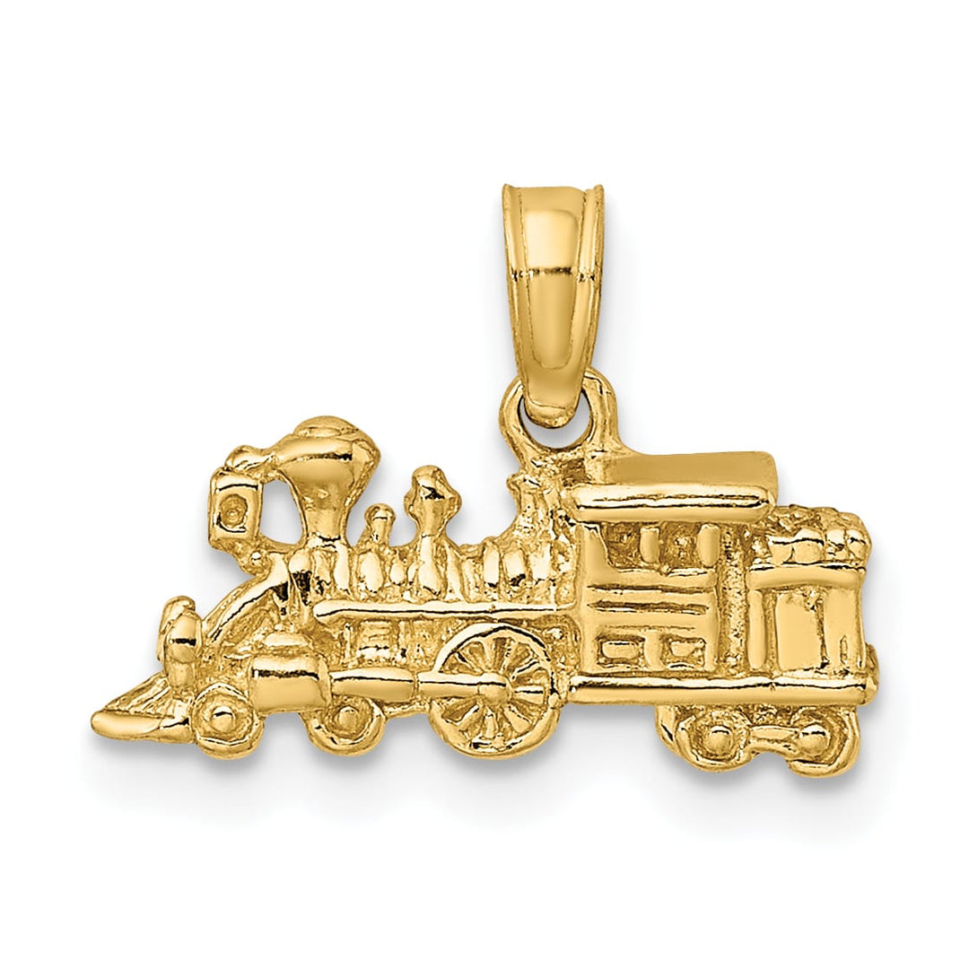 10K Yellow Gold 3-D Locomotive Pendant, Small
