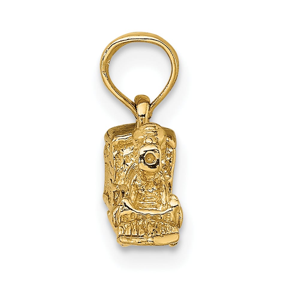 10K Yellow Gold 3-D Locomotive Pendant, Small