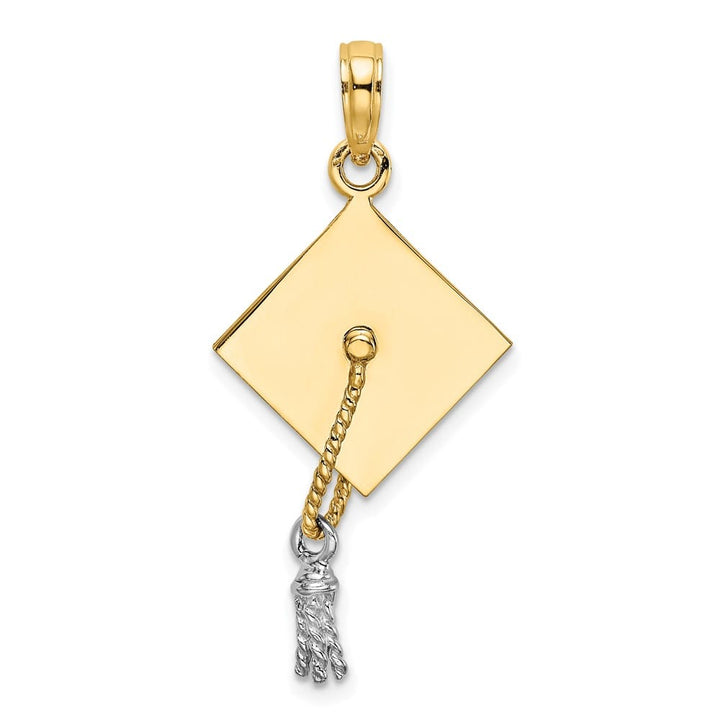 10K Yellow Gold 3-D Medium Graduation Cap with Moveable Tassel Charm