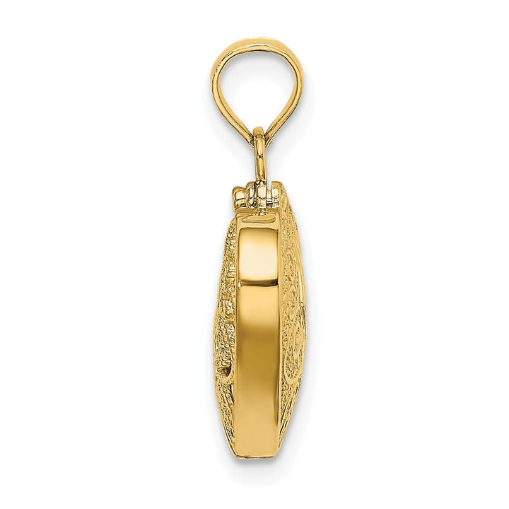 10K Yellow Gold 3-D Medium Reversible Enameled Heart Opens Charm