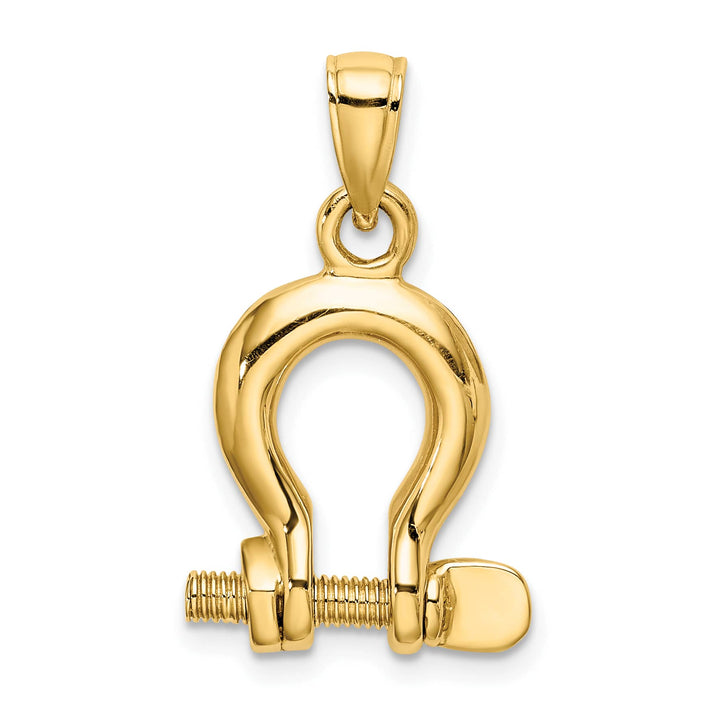 10K Yellow Gold 3-D Medium Shackle Link Screw Charm