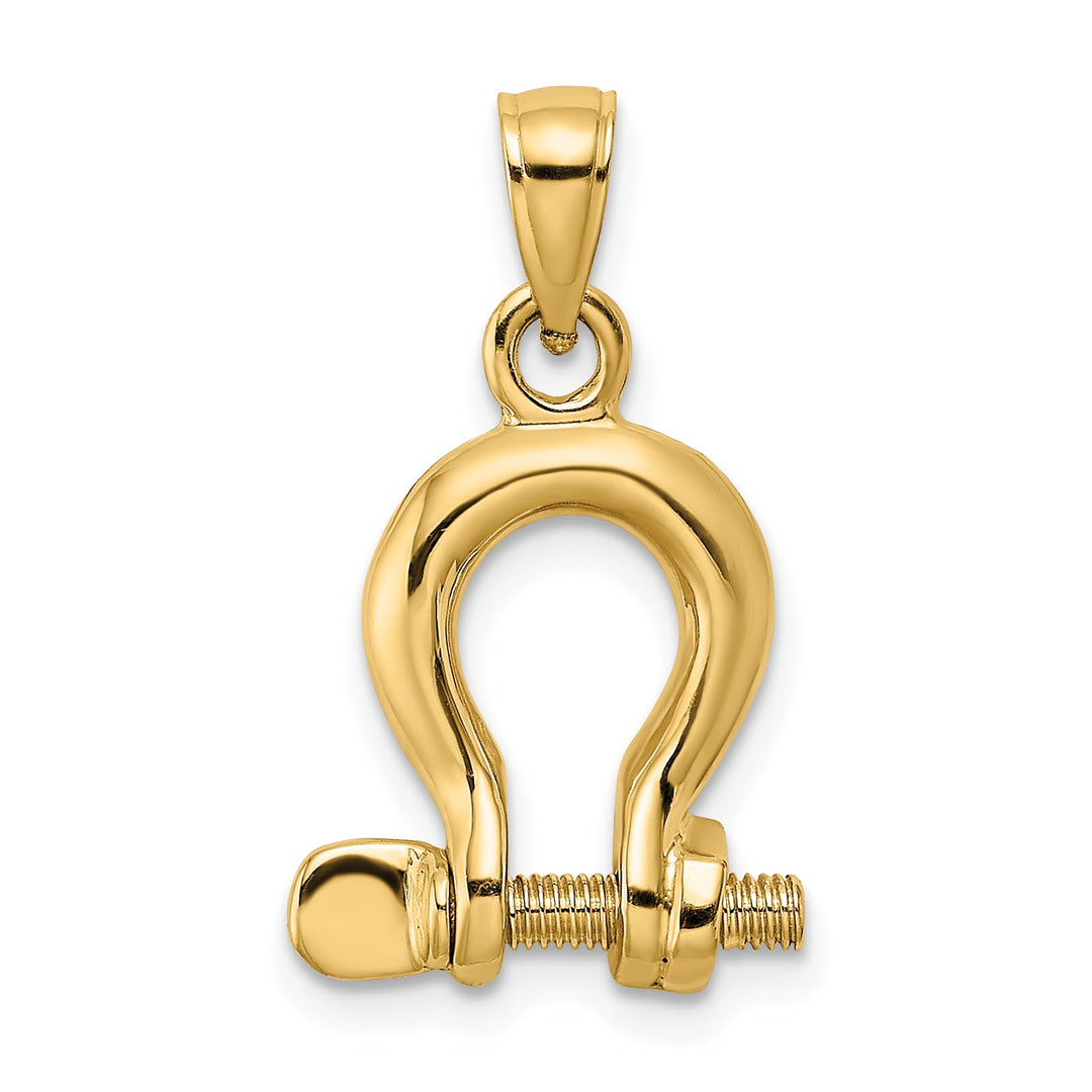 10K Yellow Gold 3-D Medium Shackle Link Screw Charm