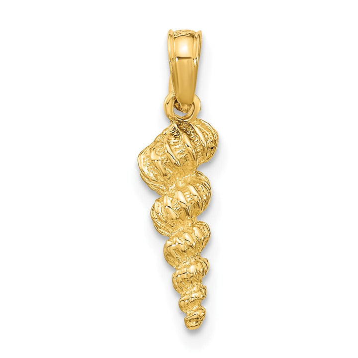 10K Yellow Gold 3-D Mini Common Wentletrap Shell Charm
