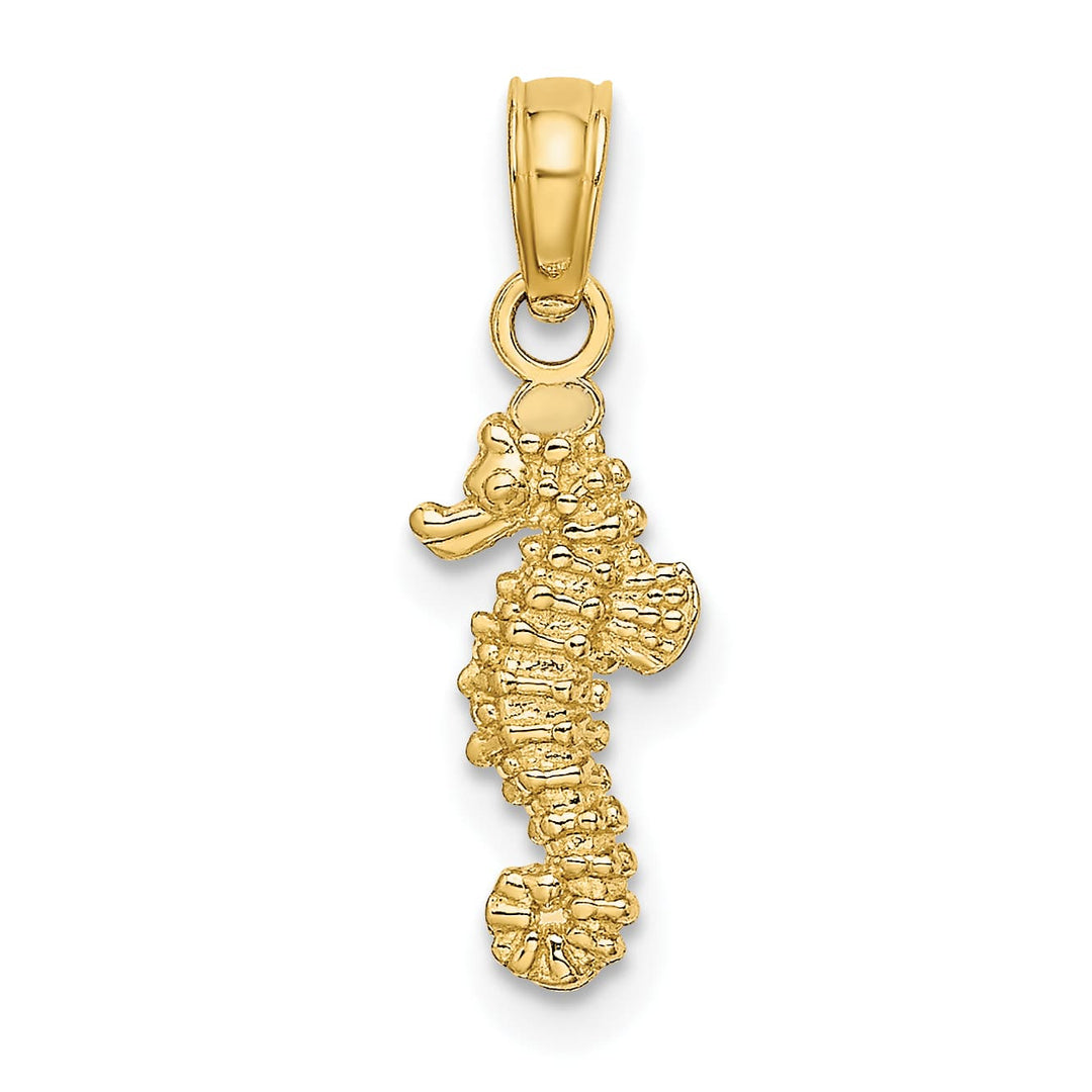 10K Yellow Gold 3-D Mini Seahorse Charm