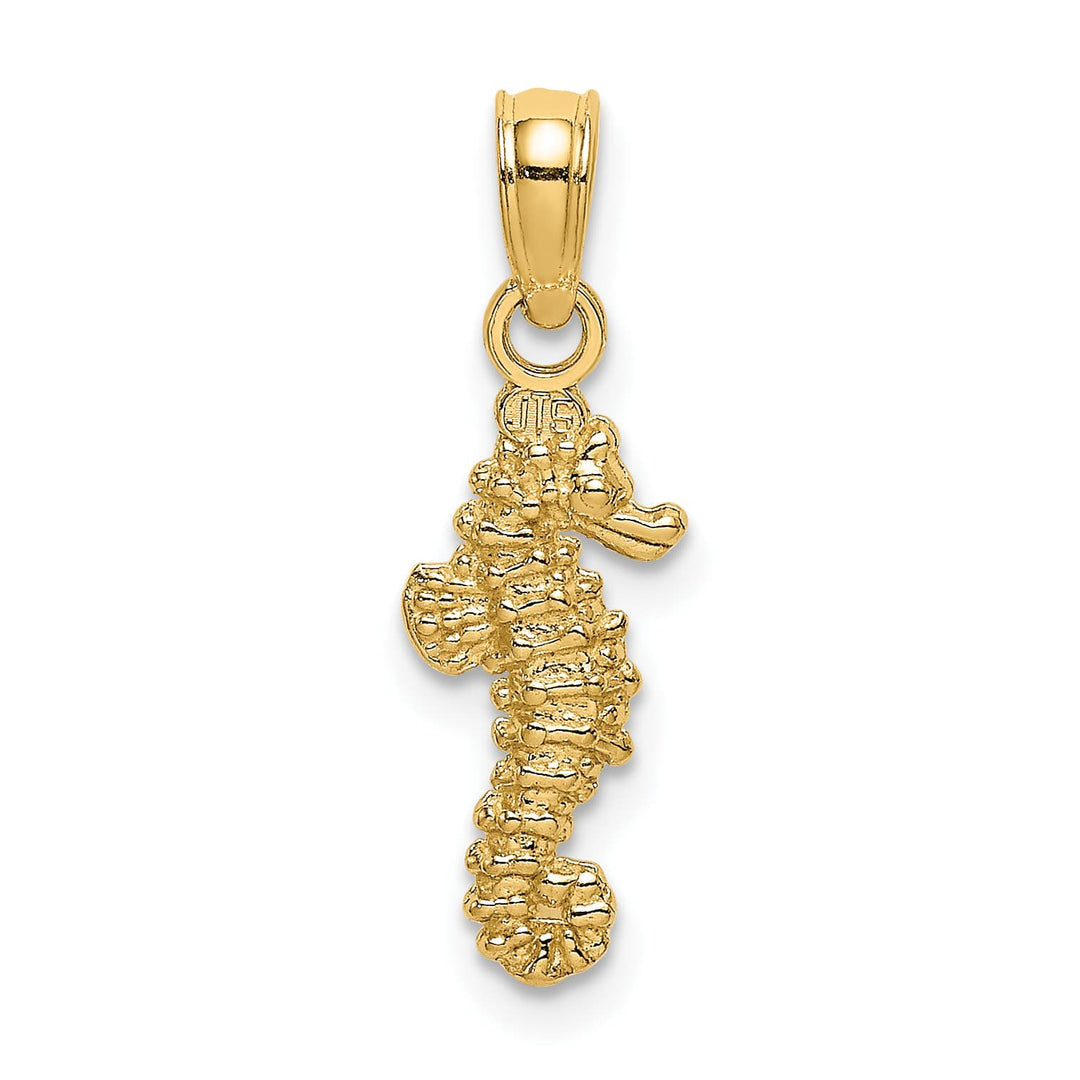 10K Yellow Gold 3-D Mini Seahorse Charm