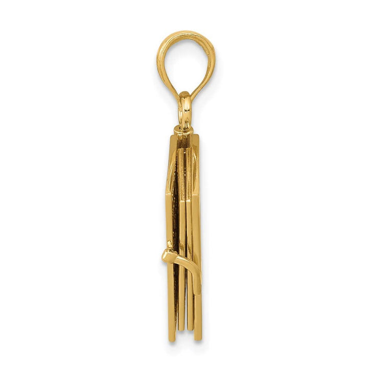 10K Yellow Gold 3-D Movable Pages Bible Pendant