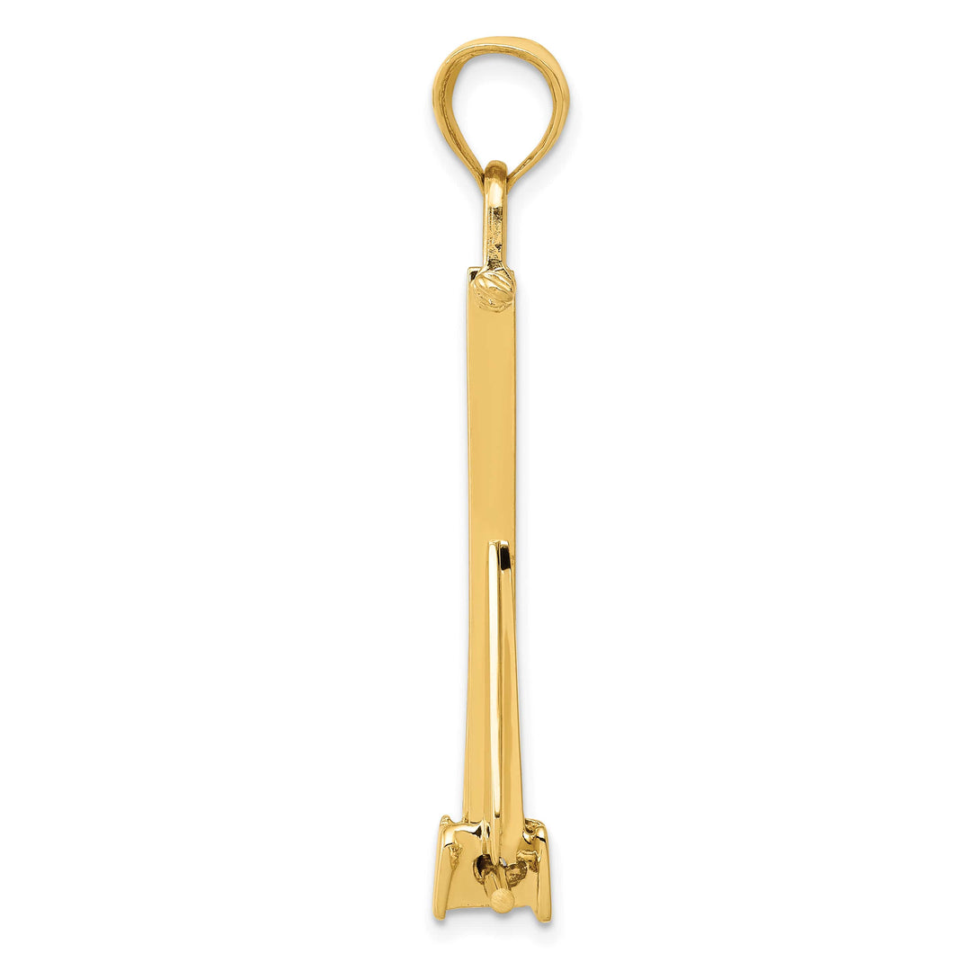 10K Yellow Gold 3-D Moveable Anchor Pendant