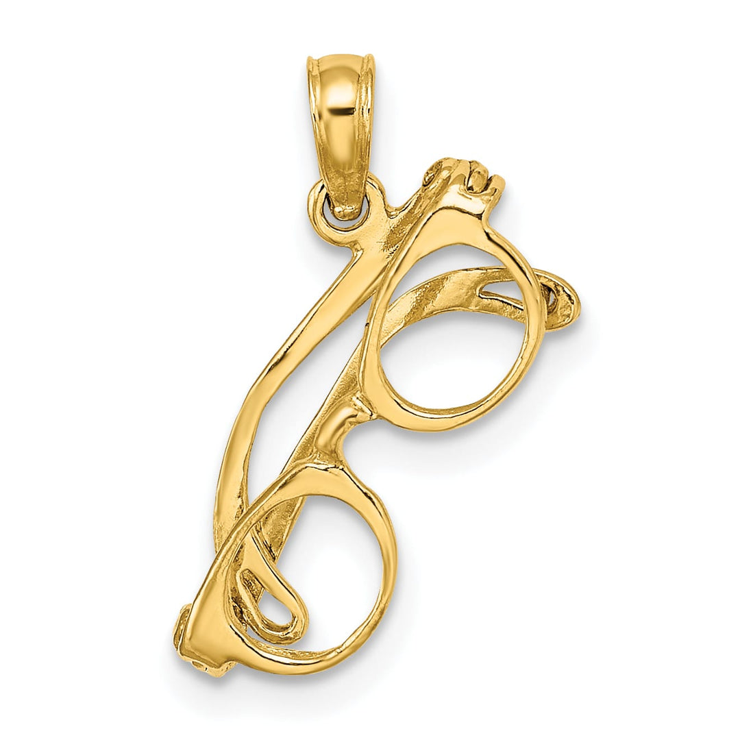10K Yellow Gold 3-D Moveable Eyeglasses Charm
