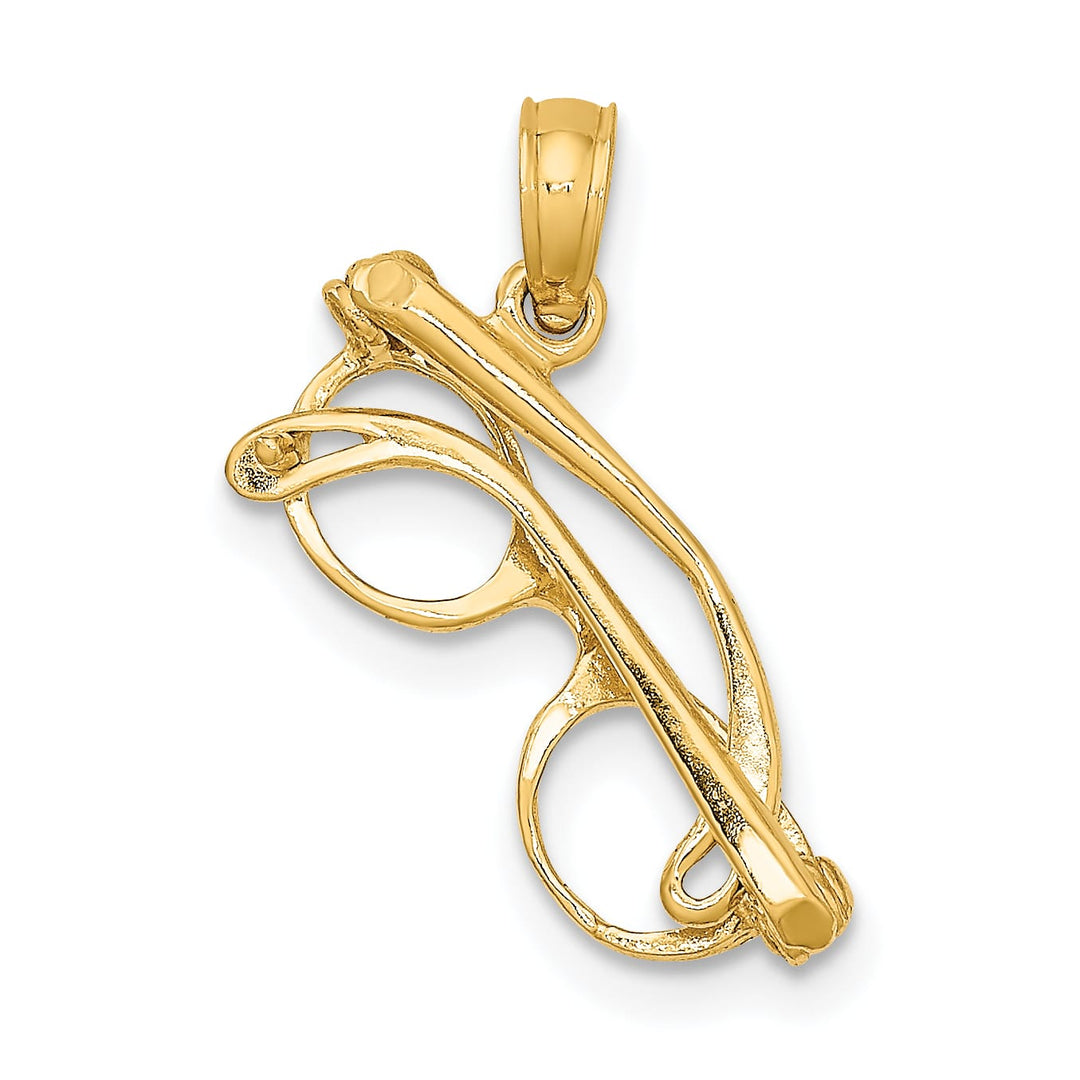 10K Yellow Gold 3-D Moveable Eyeglasses Charm